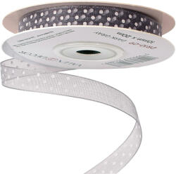 Valex Decor Pöttyös organza szalag 10mm x 20m - Sötét szürke (DR10-09)