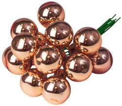 Üveggömb pick, fényes bronz, 2cm-es, 12 db-os köteg (GP-S81)