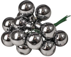 Valex Decor Üveggömb pick, fényes szürke, 2cm-es, 12 db-os köteg (GP-S09)