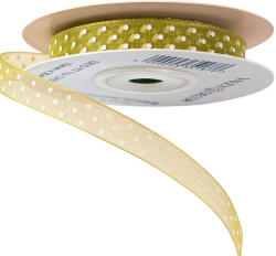 Valex Decor Pöttyös organza szalag 10mm x 20m - Teazöld (DR10-77)