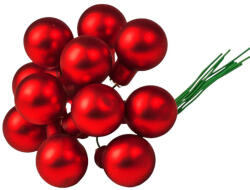 Valex Decor Üveggömb pick, matt piros, 2cm-es, 12 db-os köteg (GP-M40)