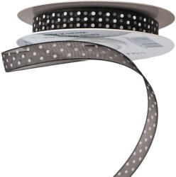 Valex Decor Pöttyös organza szalag 10mm x 20m - Fekete (DR10-96)