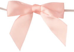 Valex Decor Szatén szalag masni, kb. 9 x 7cm, burkolt rögzítő dróttal a hátulján, 10db. - Púder rózsaszín (SRB-19)