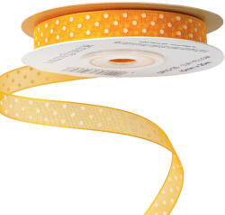 Valex Decor Pöttyös organza szalag 10mm x 20m - Napsárga (DR10-35)