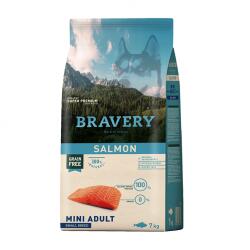 Bravery Salmon Mini Breeds Adult Dog - Пълноценна храна за израснали кучета от дребни и мини породи със сьомга 7 кг - petfood