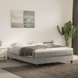 vidaXL Матрак за легло с покет пружини средна твърдост светлосив 140x220x20 см кадифе (4016618)