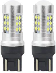 AMiO Bec Led 24SMD 3030 12/24V Pozitie frana 7443 W21/5W T20 Canbus 2buc - Alb