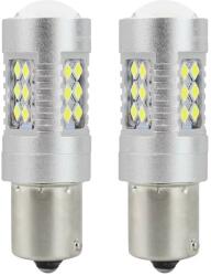 AMiO Bec Led 24SMD 3030 12/24V Frana semnalizare ceata 1156 P21W BA15s Canbus 2buc - Alb