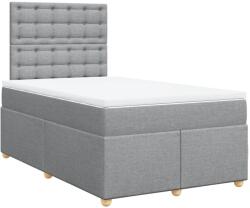 vidaXL világosszürke szövet rugós ágy matraccal 120 x 190 cm (3291233)
