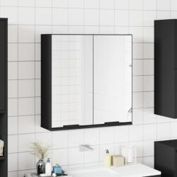 vidaXL fekete szerelt fa fürdőszobai tükör 64 x 20 x 67 cm (833560)