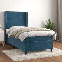 vidaXL sötétkék bársony rugós ágy matraccal 80 x 200 cm (3129121)