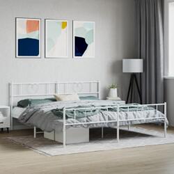 vidaXL fehér fém ágykeret fej- és lábtámlával 200x200 cm (355537)