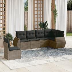 vidaXL 6 részes szürke polyrattan kerti ülőgarnitúra párnákkal (3221429)