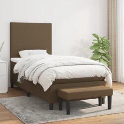 vidaXL sötétbarna szövet rugós ágy matraccal 100 x 200 cm (3136416)