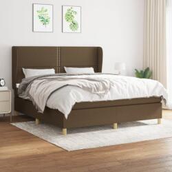 vidaXL sötétbarna szövet rugós ágy matraccal 180 x 200 cm (3128464)