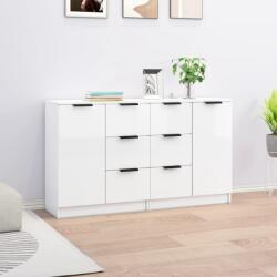 vidaXL 2 db magasfényű fehér szerelt fa tálalóasztal 60 x 30 x 70 cm (3115792)