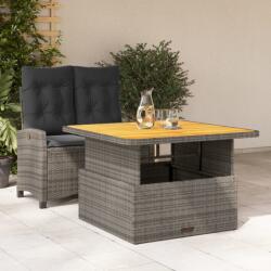 vidaXL 2 részes szürke polyrattan kerti étkezőgarnitúra párnákkal (3277403)