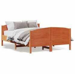 vidaXL viaszbarna tömör fenyőfa ágy matrac nélkül 120 x 200 cm (3216178)