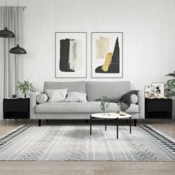 vidaXL 2 db fekete szerelt fa dohányzóasztal 50 x 46 x 50 cm (830911)