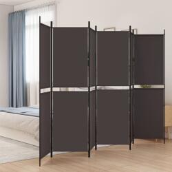 vidaXL 6 paneles barna szövet paraván 300x200 cm (350239)