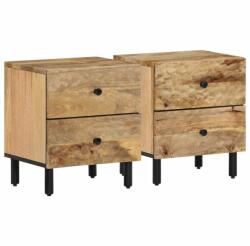 vidaXL 2 db tömör mangófa éjjeliszekrény 40 x 33 x 46 cm (356890)