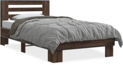 vidaXL barna tölgyszínű szerelt fa és fém ágykeret 100 x 200 cm (845651)