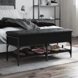 vidaXL fekete szerelt fa cipőtároló pad 102 x 42 x 45 cm (835197) - vidaxl