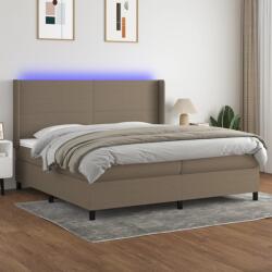 vidaXL tópszínű szövet rugós és LED-es ágy matraccal 200 x 200 cm (3138185)