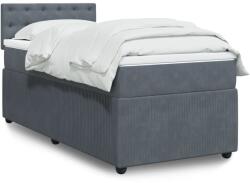 vidaXL sötétszürke bársony rugós ágy matraccal 100 x 200 cm (3289975)