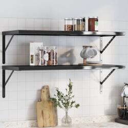 vidaXL 2 db fekete rozsdamentes acél fali polc 100 x 40 x 3 cm (30287)