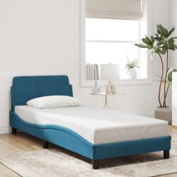 vidaXL kék bársony ágykeret fejtámlával 80 x 200 cm (373076)