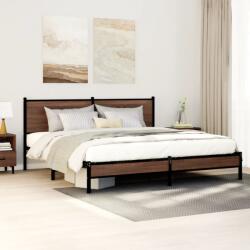 vidaXL barna tölgy színű fém ágykeret matrac nélkül 180 x 200 cm (3301405)