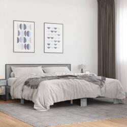 vidaXL szürke sonoma szerelt fa és fém ágykeret 200 x 200 cm (3280085)
