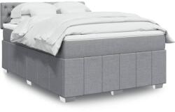 vidaXL világosszürke szövet rugós ágy matraccal 140 x 190 cm (3289370)