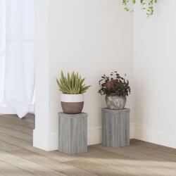 vidaXL 2 db szürke sonoma szerelt fa növénytartó állvány 10x10x18 cm (852884) - vidaxl