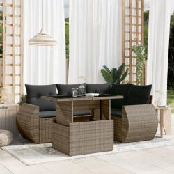 vidaXL 5 részes szürke polyrattan kerti ülőgarnitúra párnákkal (3268510)