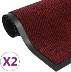 vidaXL 2 db piros négyszögletes bolyhos szennyfogó szőnyeg 60 x 90 cm (3051607)