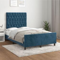 vidaXL sötétkék bársony ágykeret matrac nélkül 120 x 200 cm (3125932)