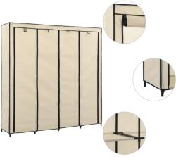 vidaXL krémszínű ruhásszekrény 4 tárolórekesszel 175 x 45 x 170 cm (282447)