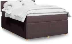 vidaXL sötétbarna szövet rugós ágy matraccal 160 x 200 cm (3287503)