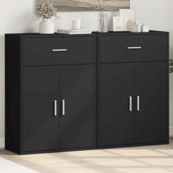 vidaXL 2 db fekete szerelt fa tálalószekrény 60 x 30 x 84 cm (3276596)