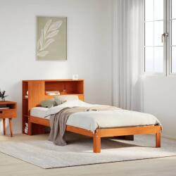 vidaXL barna tömör fenyőfa könyvespolcos ágy matrac nélkül 75 x 190 cm (3322542)