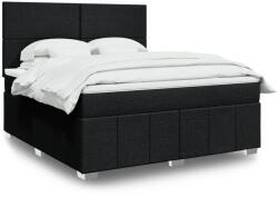vidaXL fekete szövet rugós ágy matraccal 180 x 200 cm (3291742)