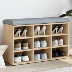 vidaXL sonoma tölgy színű szerelt fa cipőtároló pad 82 x 32 x 50 cm (835105)