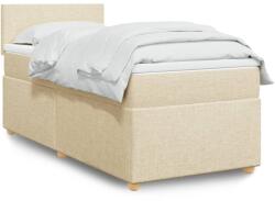 vidaXL krémszínű szövet rugós ágy matraccal 90 x 200 cm (3288861)