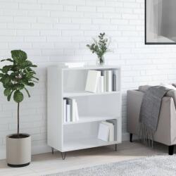vidaXL magasfényű fehér szerelt fa könyvespolc 69, 5 x 32, 5 x 90 cm (828358)