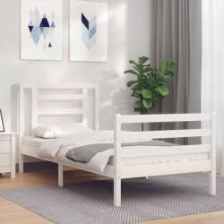 vidaXL fehér tömör fa ágykeret fejtámlával Small Single (3194662) - vidaxl