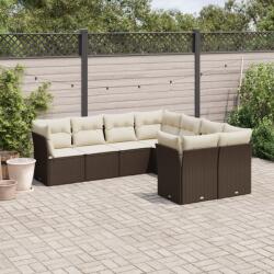 vidaXL 8 részes barna polyrattan kerti ülőgarnitúra párnákkal (3218593)