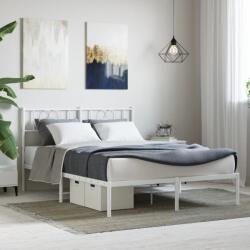 vidaXL fehér fém ágykeret fejtámlával 135 x 190 cm (355511)
