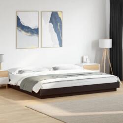 vidaXL fekete szerelt fa ágykeret LED-világítással 180 x 200 cm (3281078)